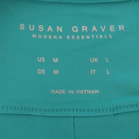 Susan Graver Modern Essentials women's size M turquoise blouse - Picture 10 of 13